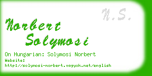 norbert solymosi business card